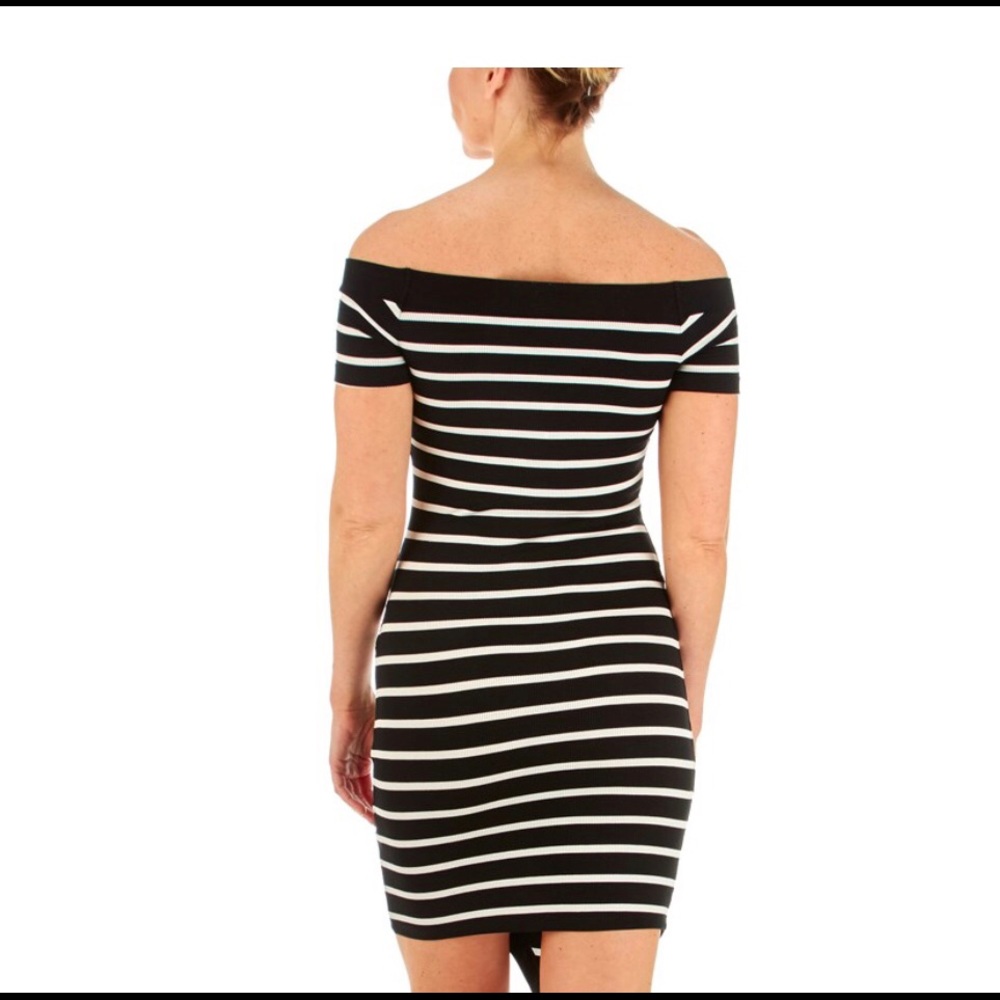 Bebe rhinestone logo striped dresses - Picture 2 of 5